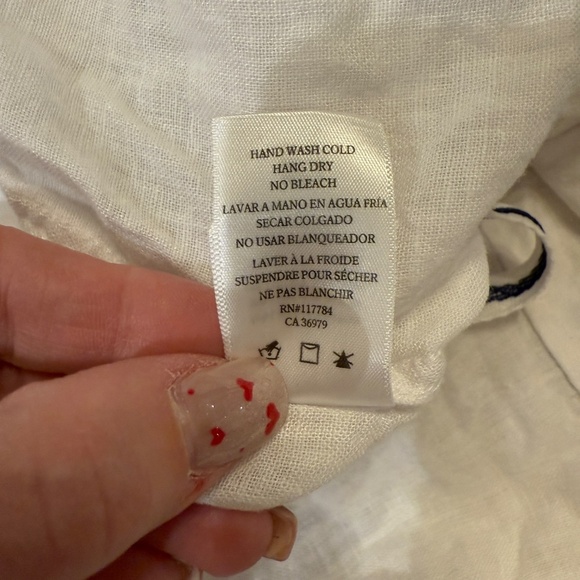 Rails Matea White Linen Lace Up Blouse White 35020 - Picture 14 of 15